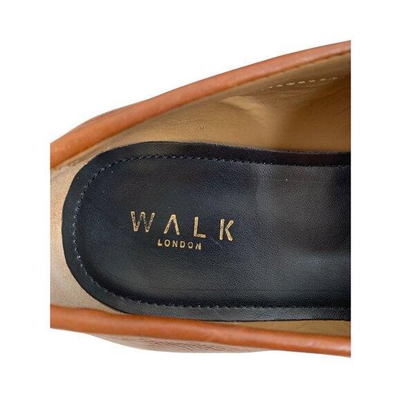Mens Walk London Brown Leather Loafers Tassels Size 10 GUC Slip On main image 8